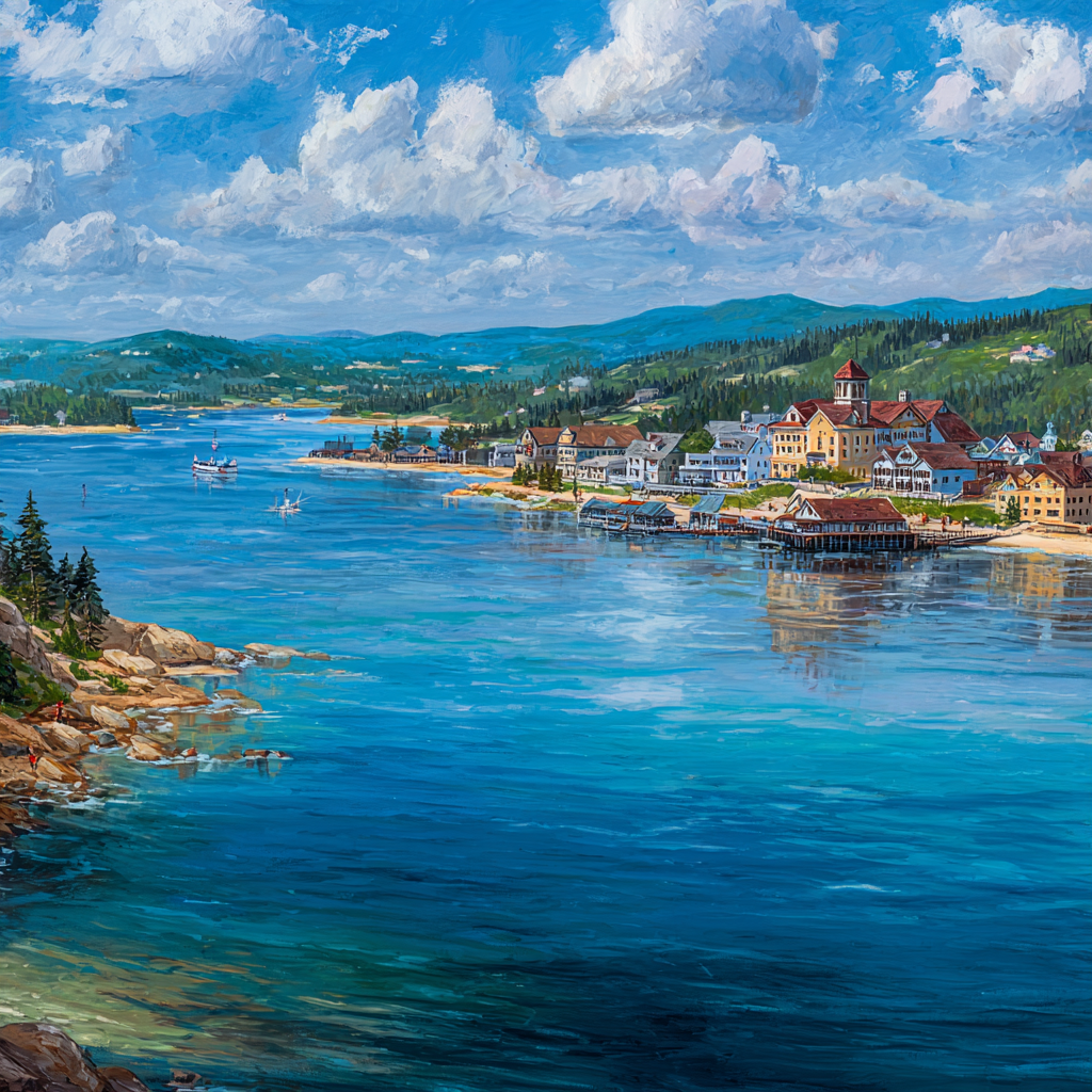Scenic Landscape Waterfront View Malerei | Humor und Schraeges | Themen und Hobbys