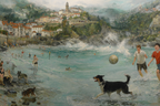Beach Scene Sommer Tag Mit Kindern Und Hunden | Humor und Schraeges | Themen und Hobbys