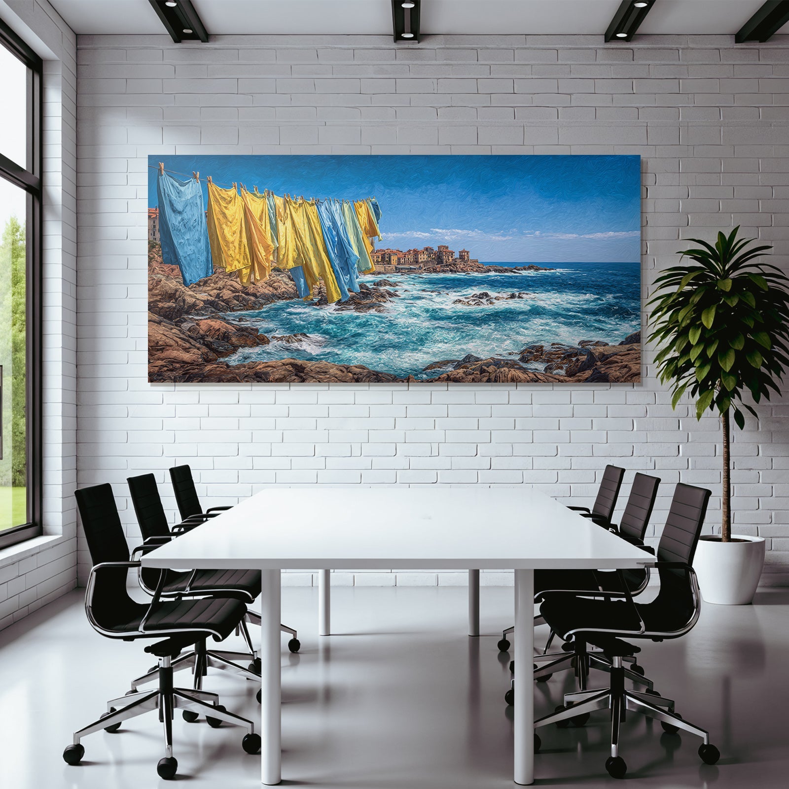 Bunte Stoffe Am Strand Hintergrund Meer Und Himmel