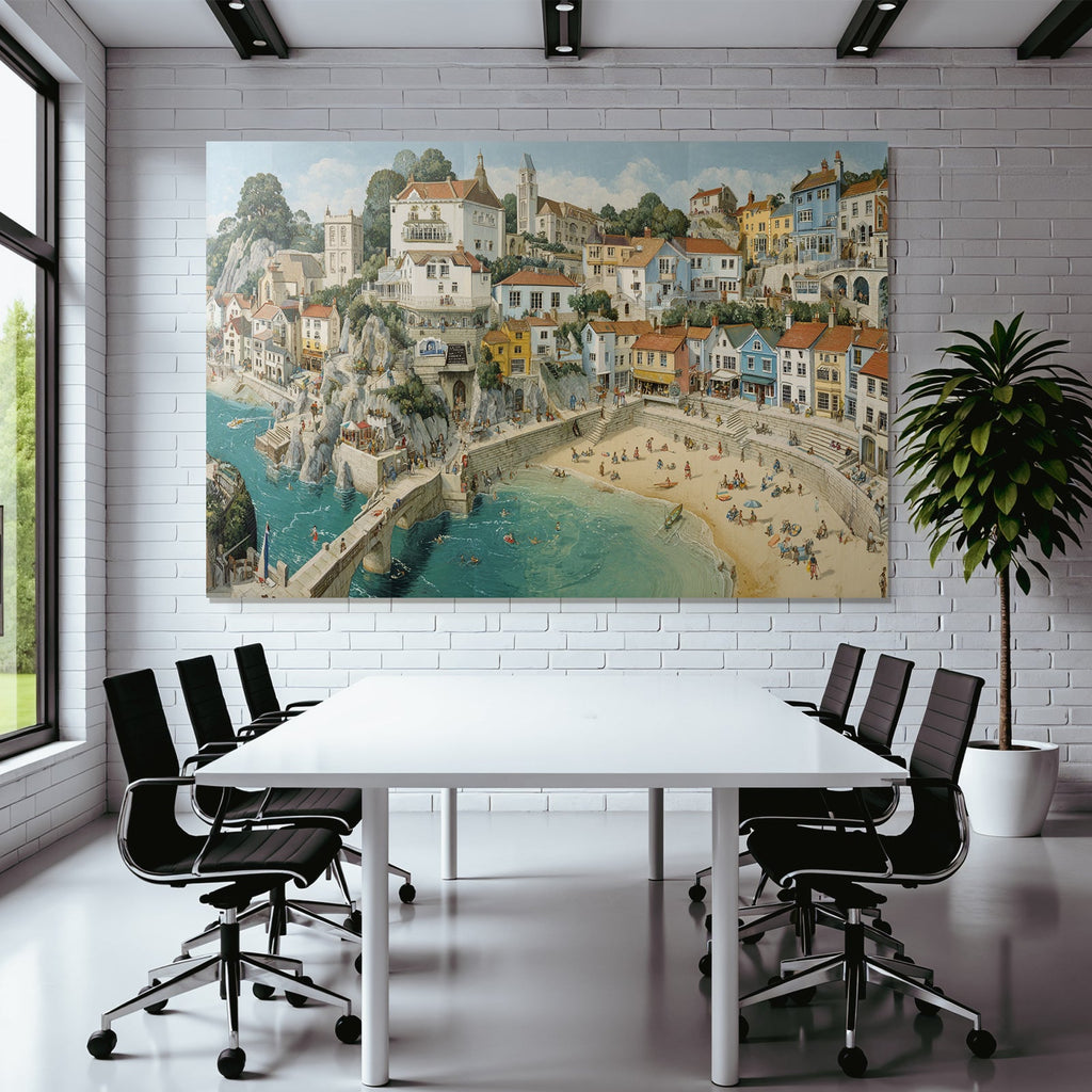 Picturesque coastal view Seaside Village Cornwall