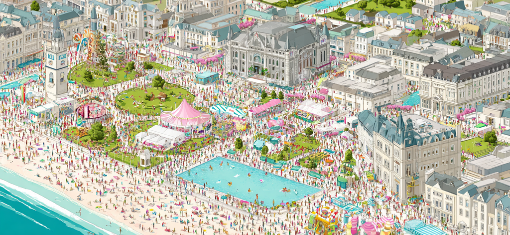 Strandfest Lebhaftes Getummel Am Meer | Humor und Schraeges | Themen und Hobbys