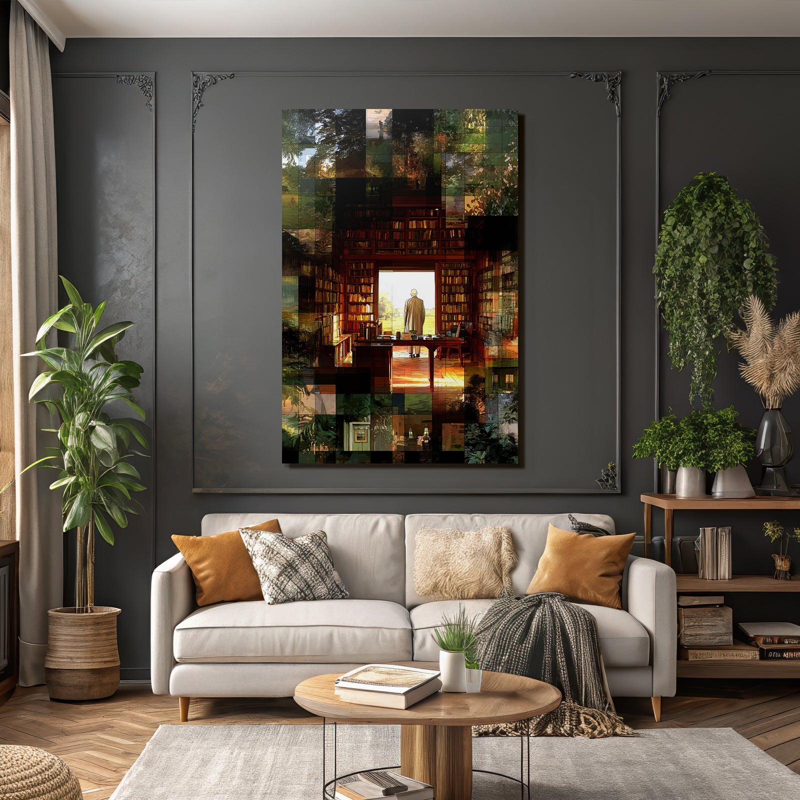Lesen Denken Cozy Book Filled Room With Landscape View