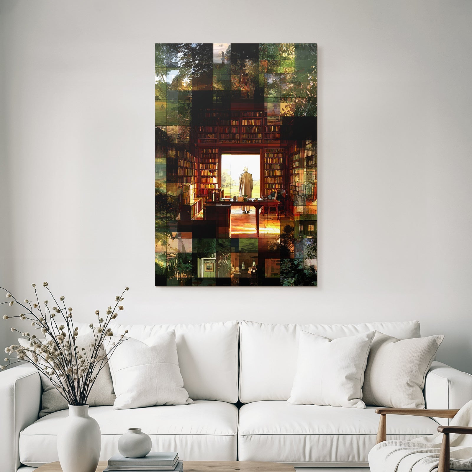 Lesen Denken Cozy Book Filled Room With Landscape View