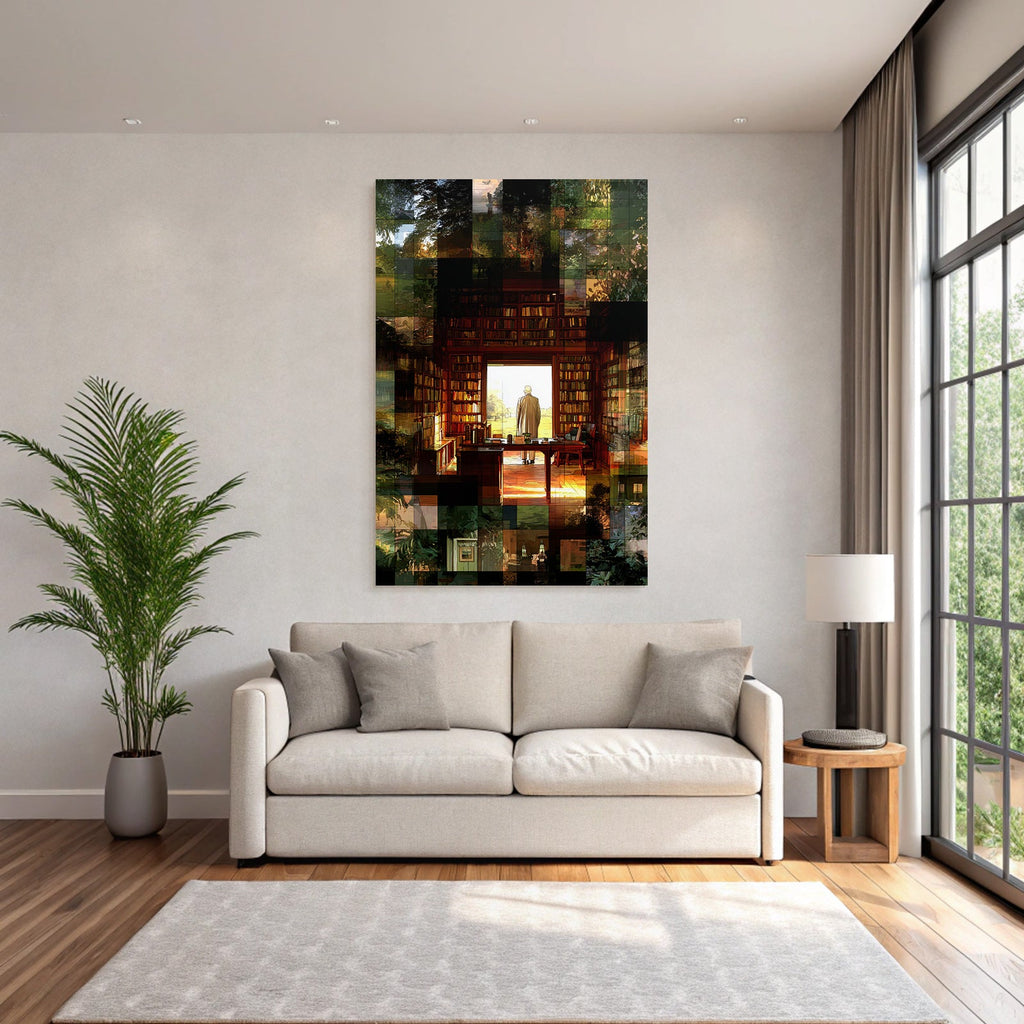 Lesen Denken Cozy Book Filled Room With Landscape View