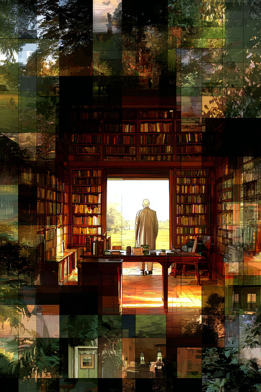 Lesen Denken Cozy Book Filled Room With Landscape View | Lesen und Denken | Themen und Hobbys