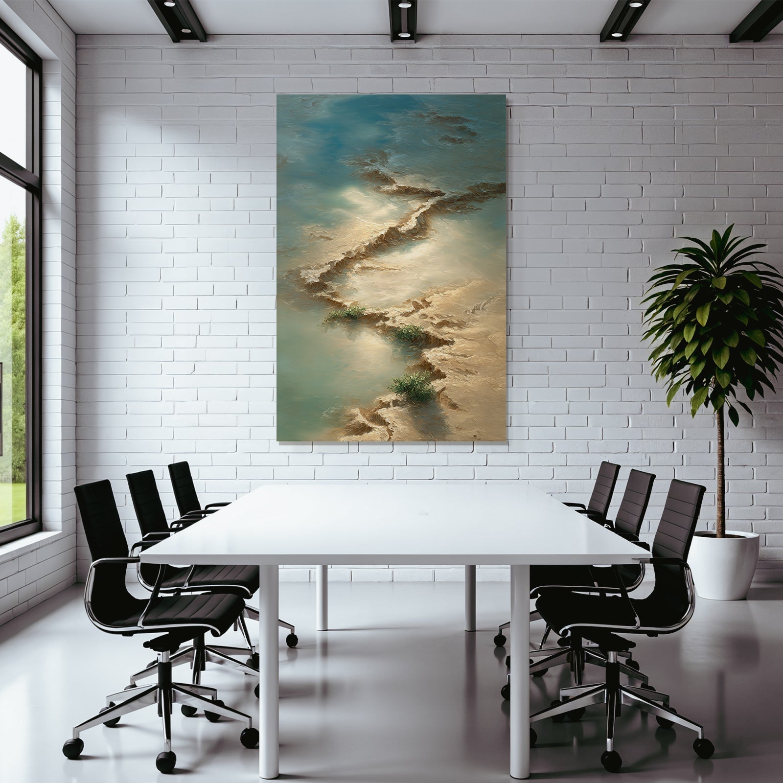 Lesen Denken Friedliche Landschaft Abstraktes Terrain Wasser Reflexionen Grünery