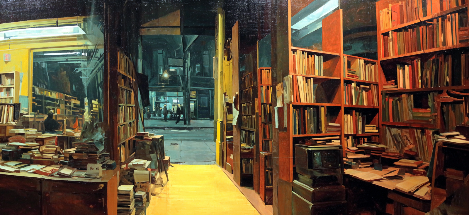 Lesen Denken Buchhandlung Innenansicht Warm Einladend Erkundung Entdeckung | Lesen und Denken | Themen und Hobbys