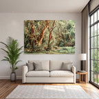 Lesen Denken Lush Naturlandschaft Wald Oder Flussufer Mit Folien Details