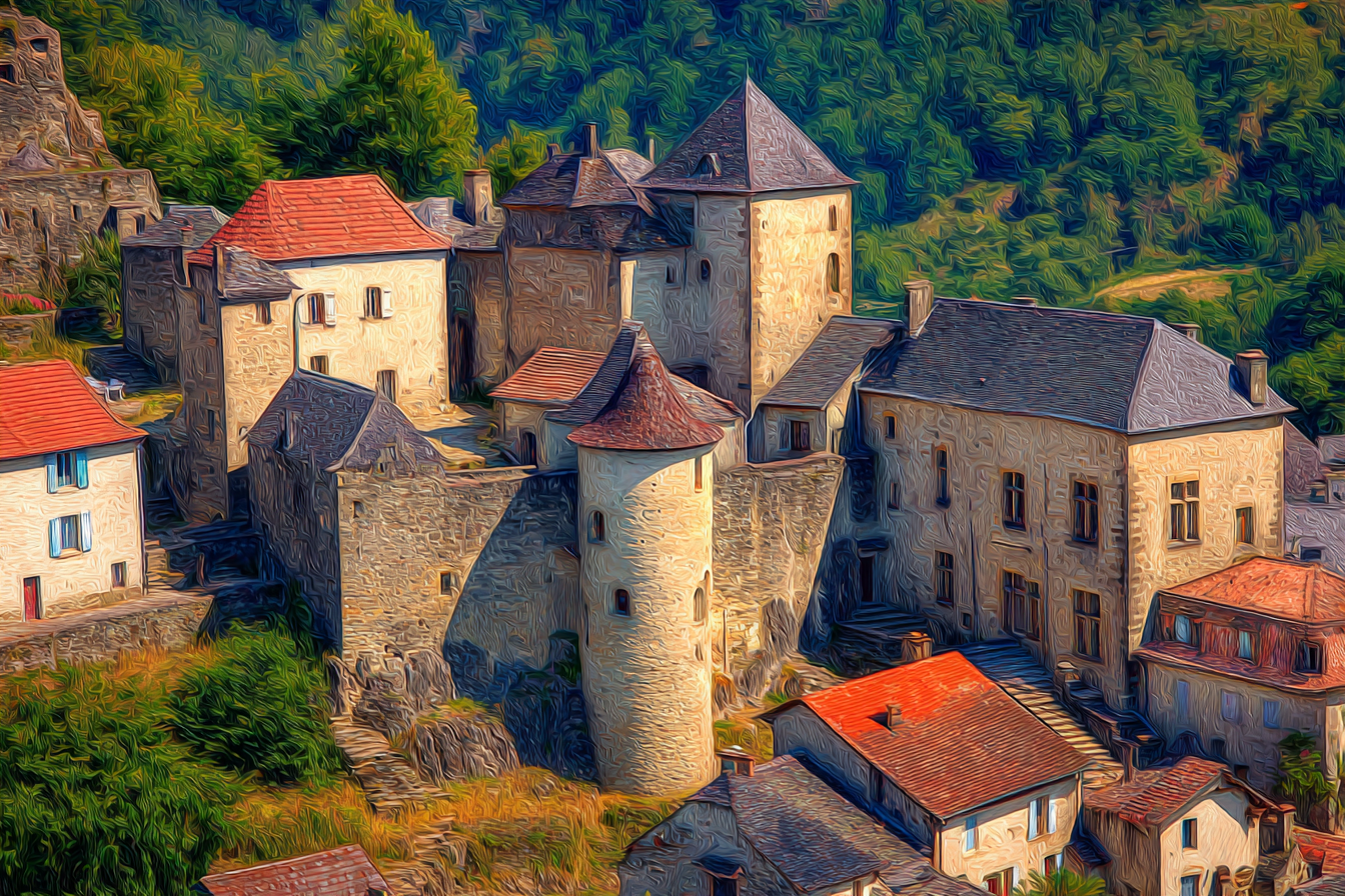 Lesen Denken Mittelalterliches Dorf Oder Schloss Mit Steingebäuden | Lesen und Denken | Themen und Hobbys