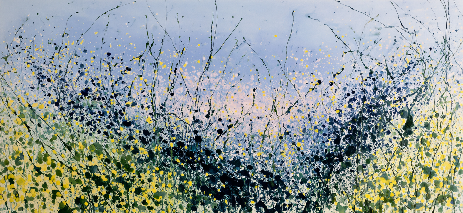 Lesen Denken Vibrante Abstracte Malerei In Blau Grün Und Gelb | Lesen und Denken | Themen und Hobbys