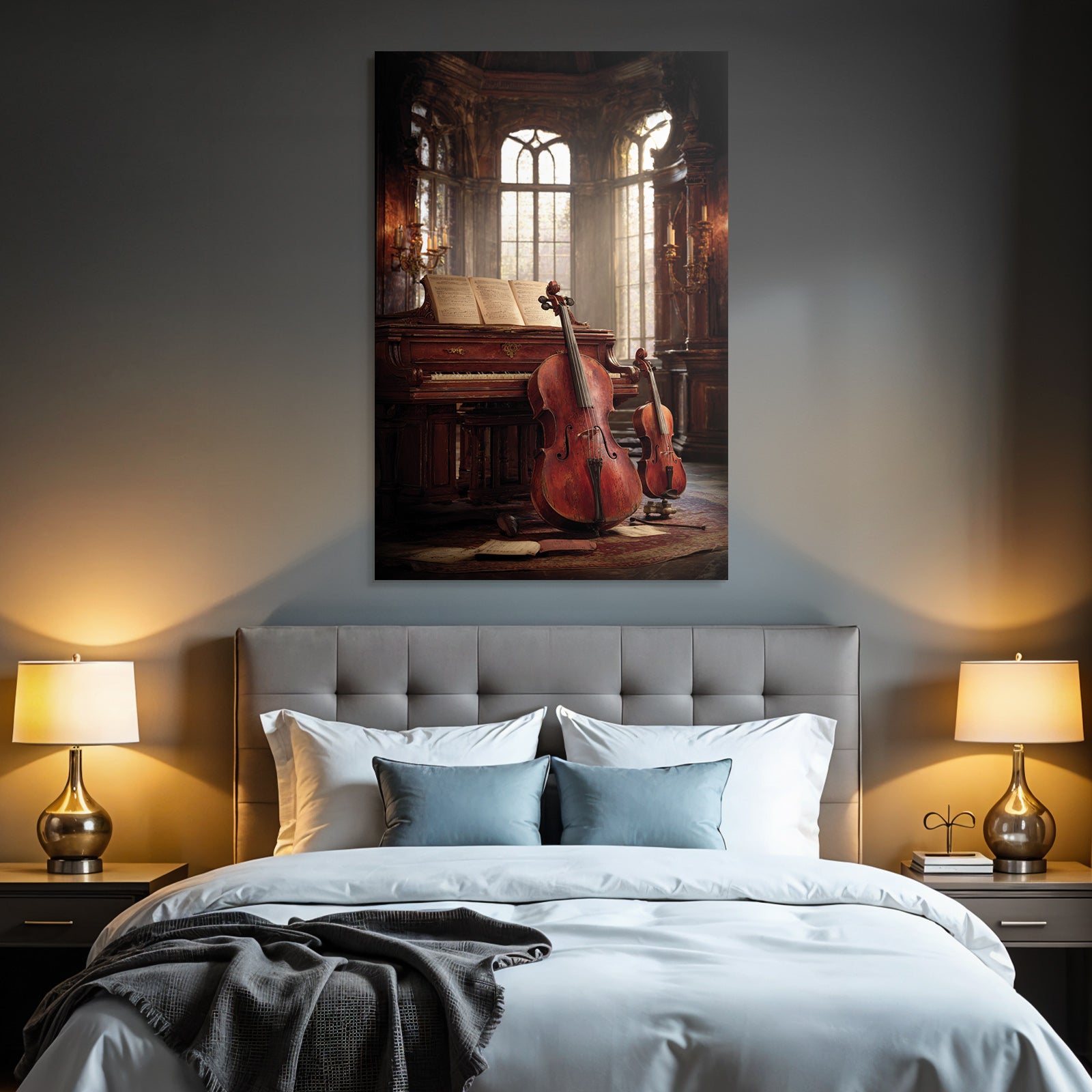 Elegantes Musikalisches Setting Mit Piano Und Streichinstrumenten