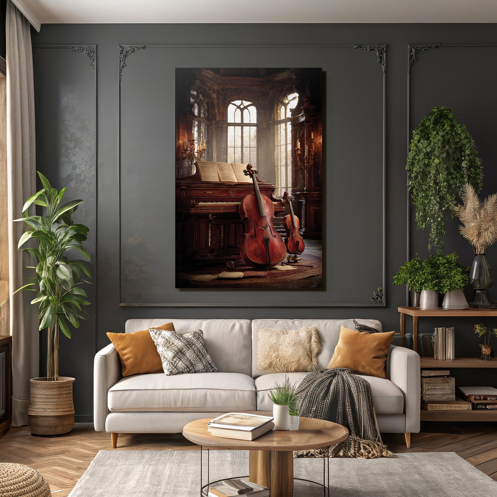 Elegantes Musikalisches Setting Mit Piano Und Streichinstrumenten