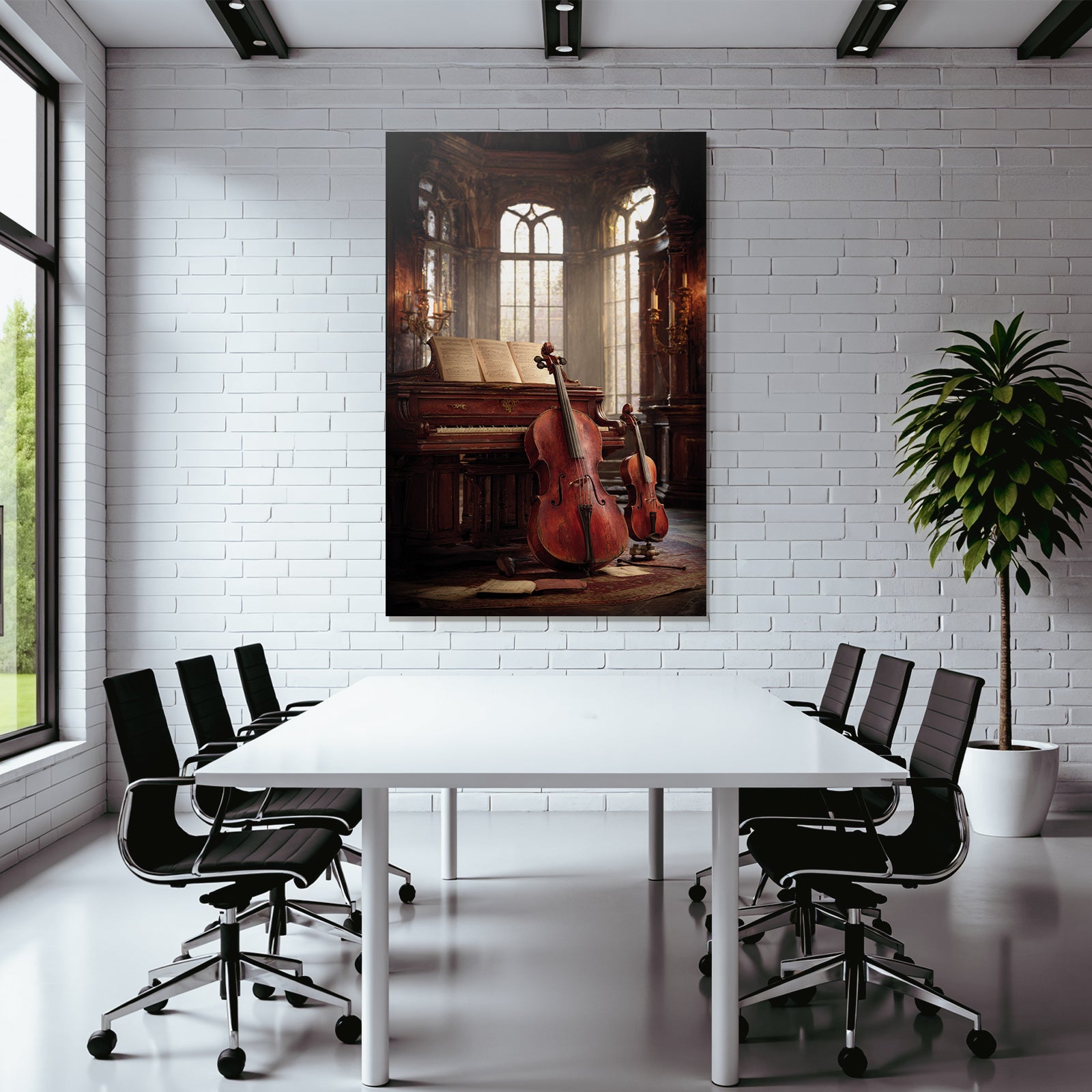 Elegantes Musikalisches Setting Mit Piano Und Streichinstrumenten