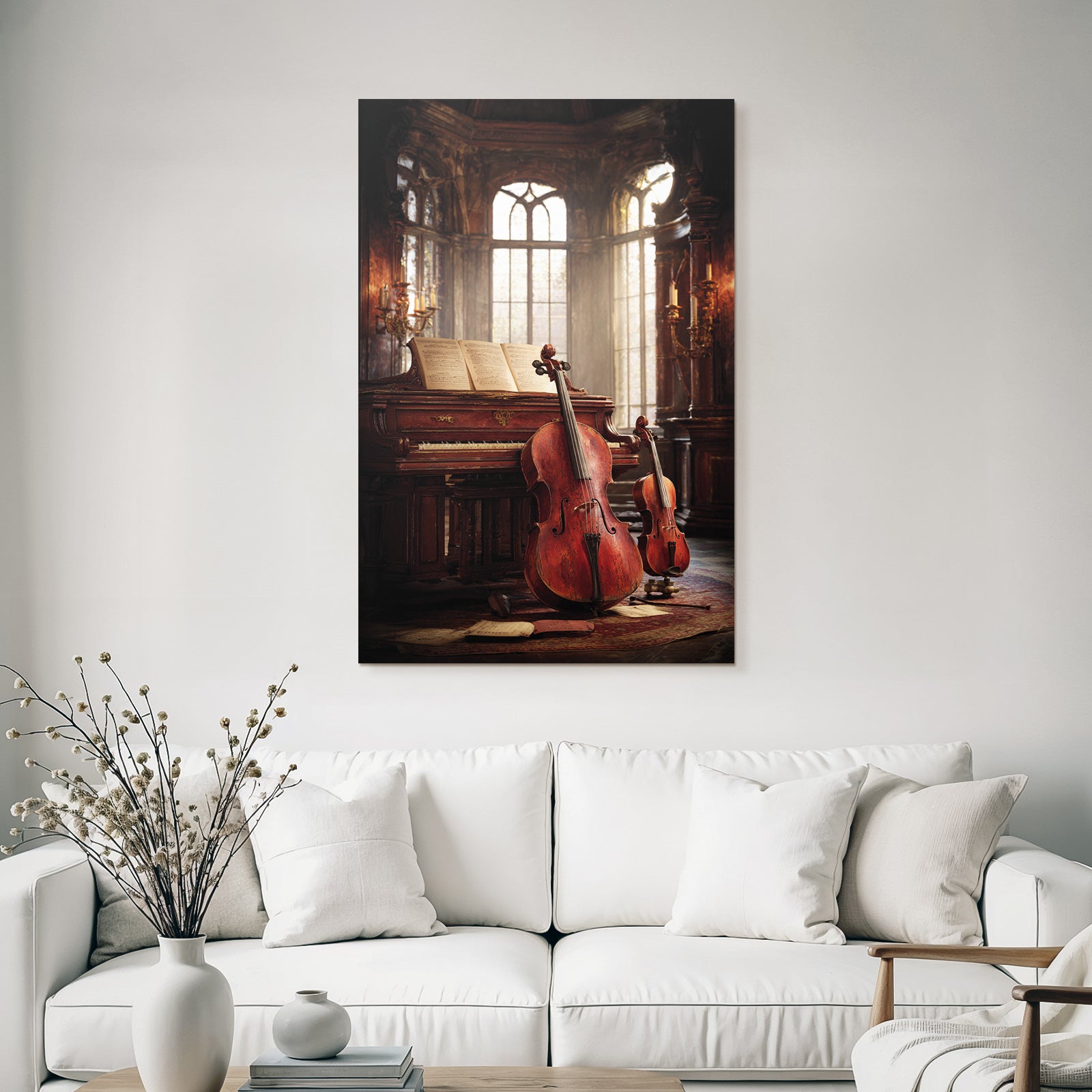 Elegantes Musikalisches Setting Mit Piano Und Streichinstrumenten