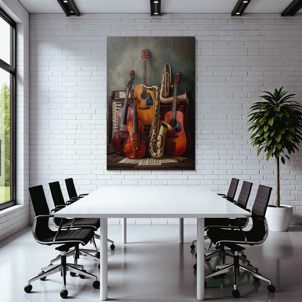 Musikalische Instrumente Vintage Hintergrund Musikblatter