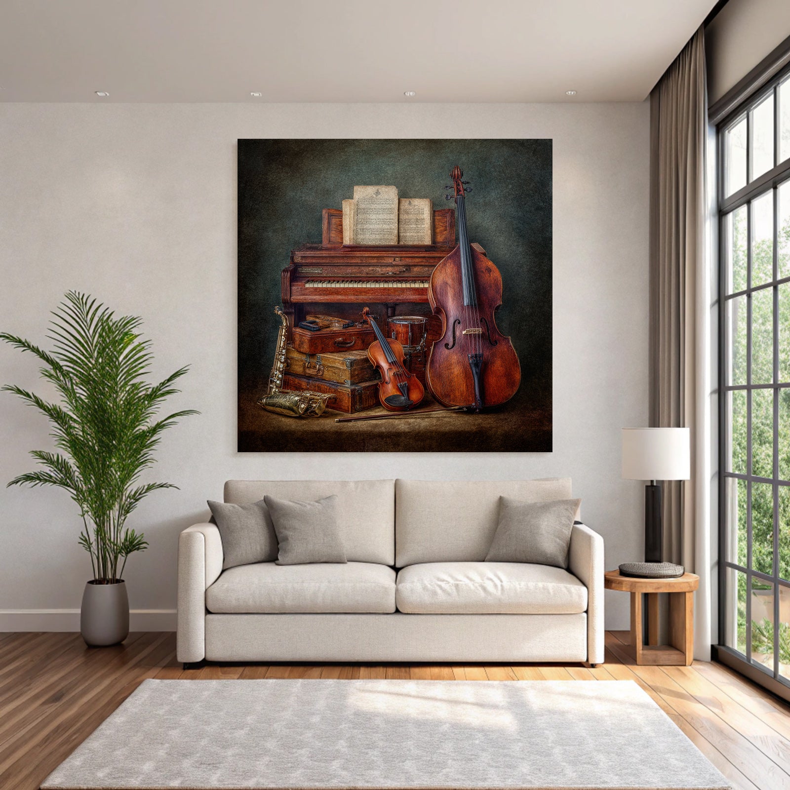 Musikalische Instrumente Arrangiert Piano Cello Klavier Saxophon Trommel
