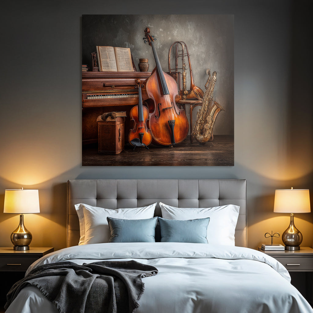 Musikalische Instrumente Im Kunstvollen Setting
