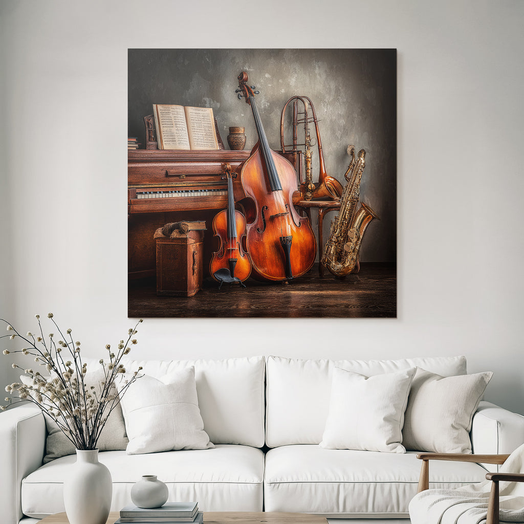 Musikalische Instrumente Im Kunstvollen Setting