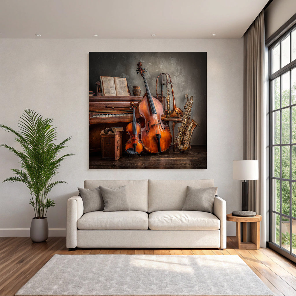 Musikalische Instrumente Im Kunstvollen Setting