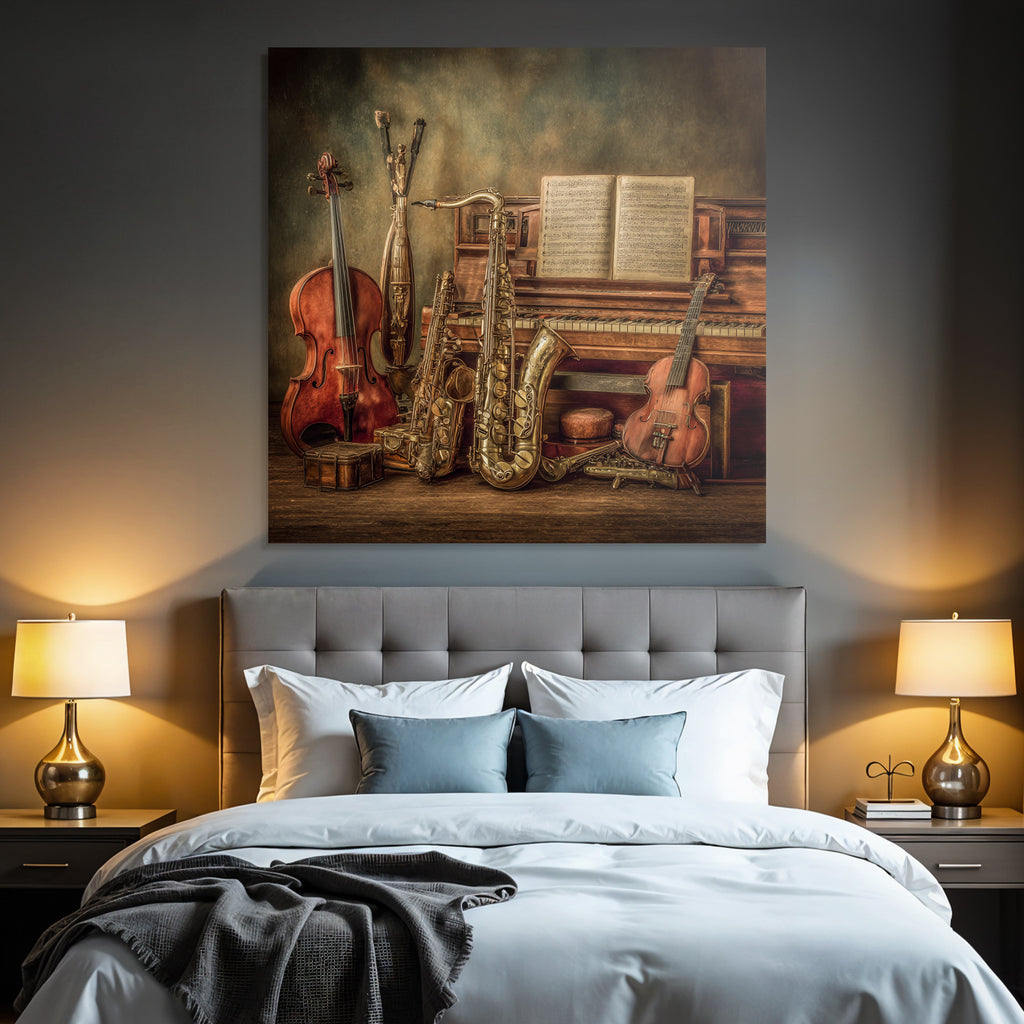 Musikinstrumente Sammlung Near Piano Vintage Ästhetik