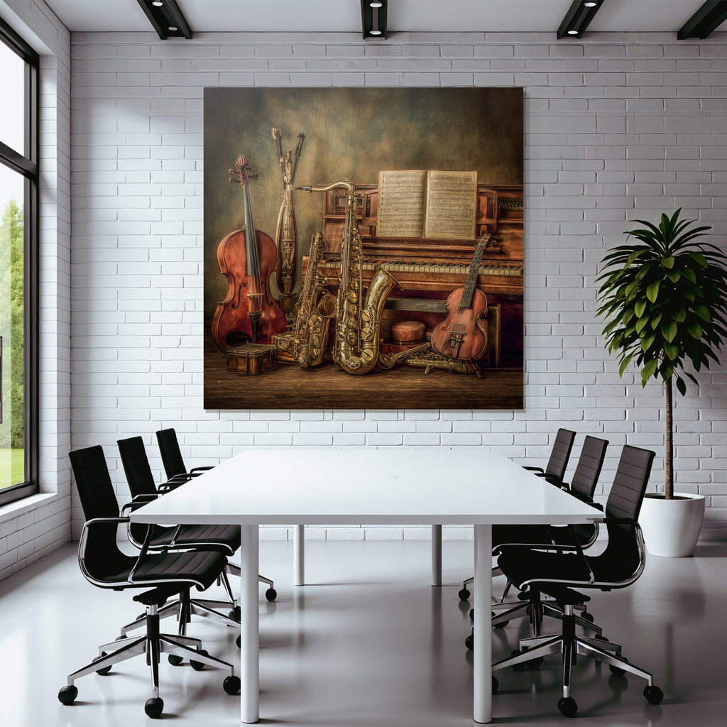 Musikinstrumente Sammlung Near Piano Vintage Ästhetik