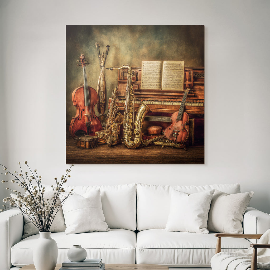 Musikinstrumente Sammlung Near Piano Vintage Ästhetik