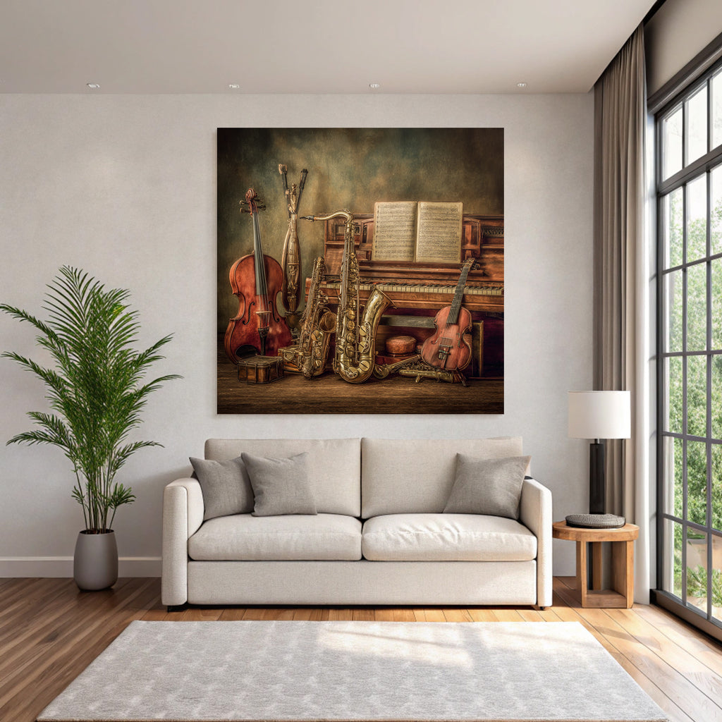 Musikinstrumente Sammlung Near Piano Vintage Ästhetik