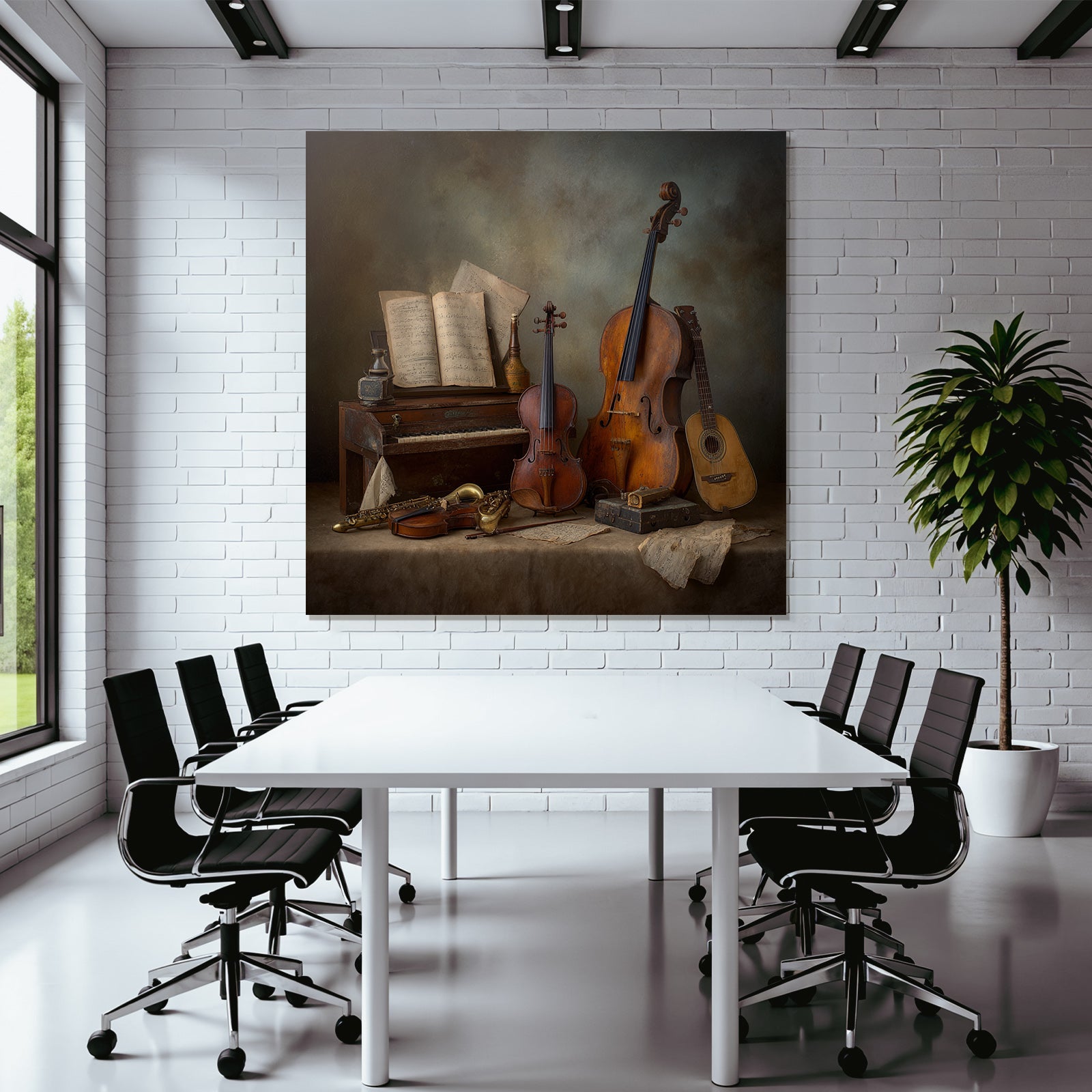 Stillleben Musikinstrumente Blattmusik Dekorative Objekte