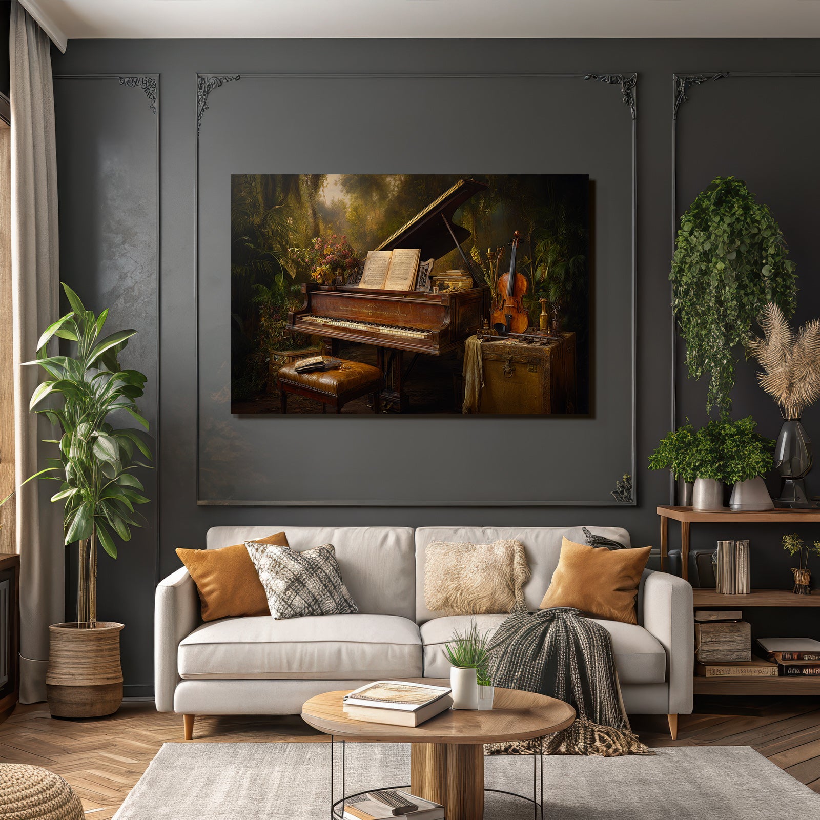 Grand Piano In Tropical Interior Musical Scene