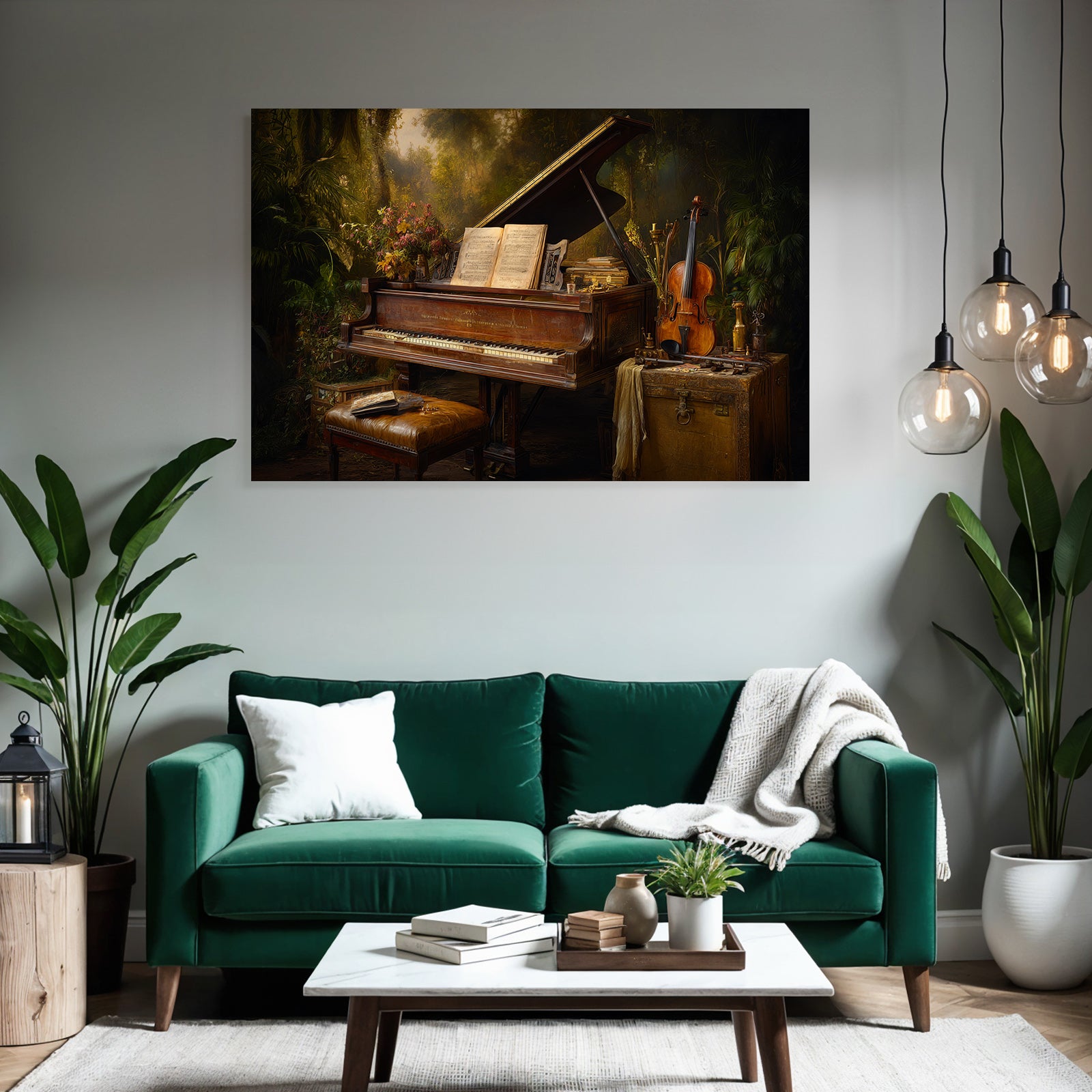Grand Piano In Tropical Interior Musical Scene
