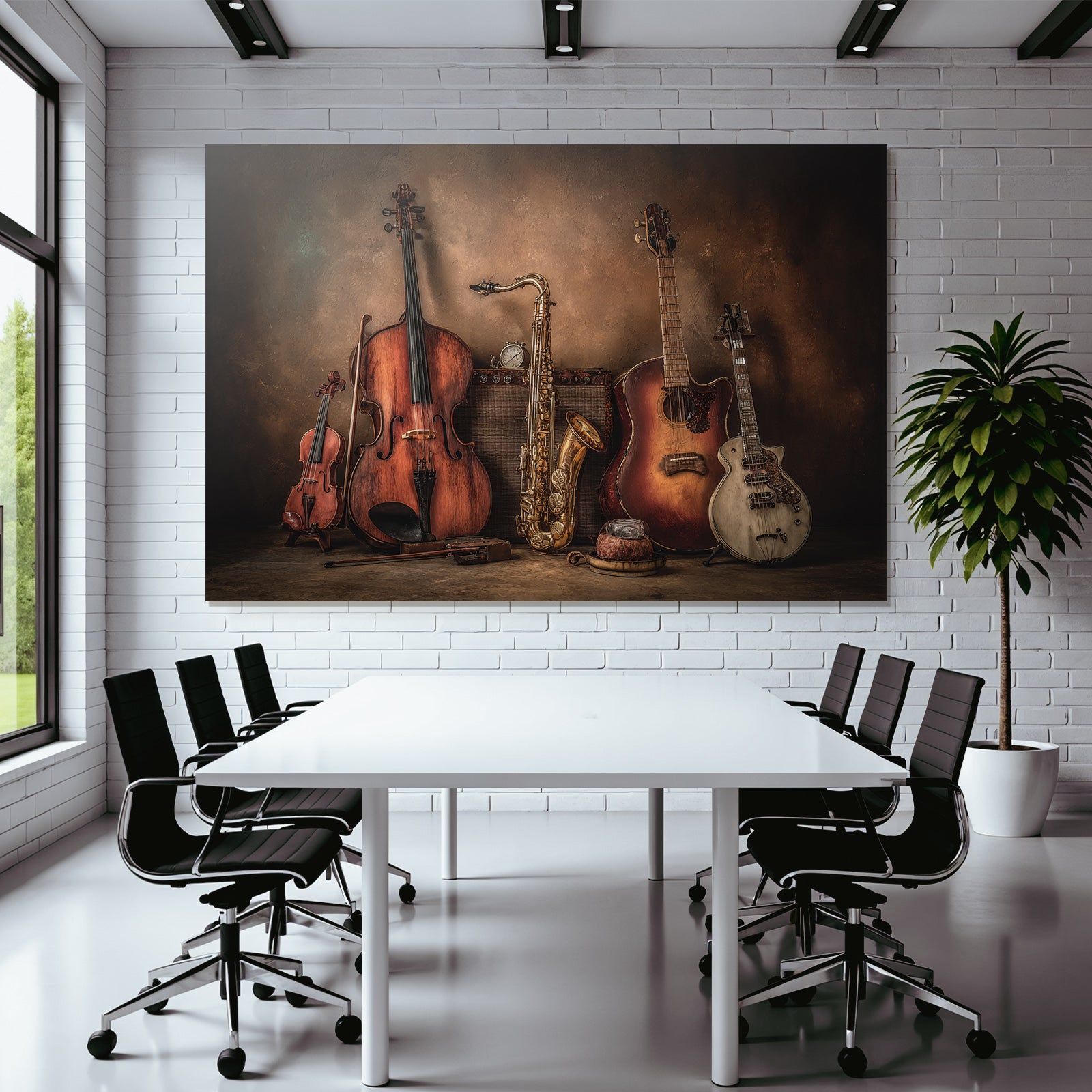 Musikalische Instrumente Arrangement Rustikal