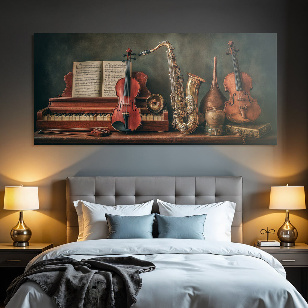 Musikalische Instrumente Tisch Vintage Ästhetik