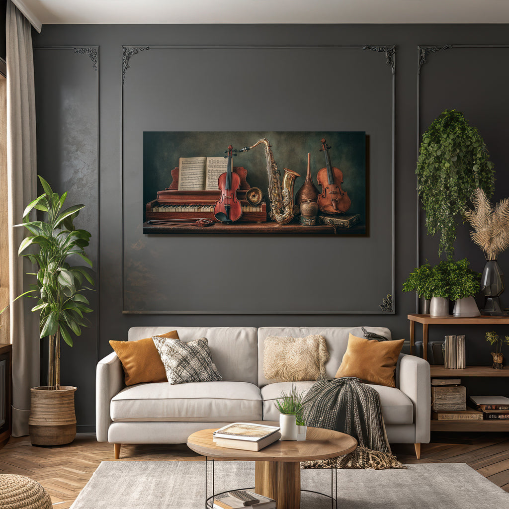 Musikalische Instrumente Tisch Vintage Ästhetik