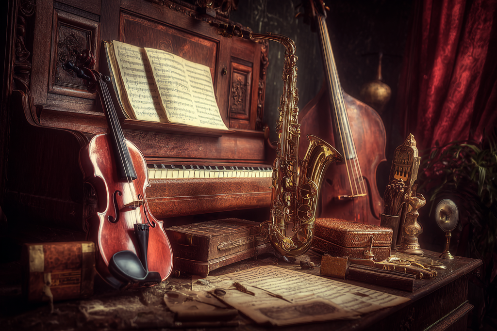 Musikalische Instrumente Vintage Ambiente | Musik und Instrumente | Themen und Hobbys