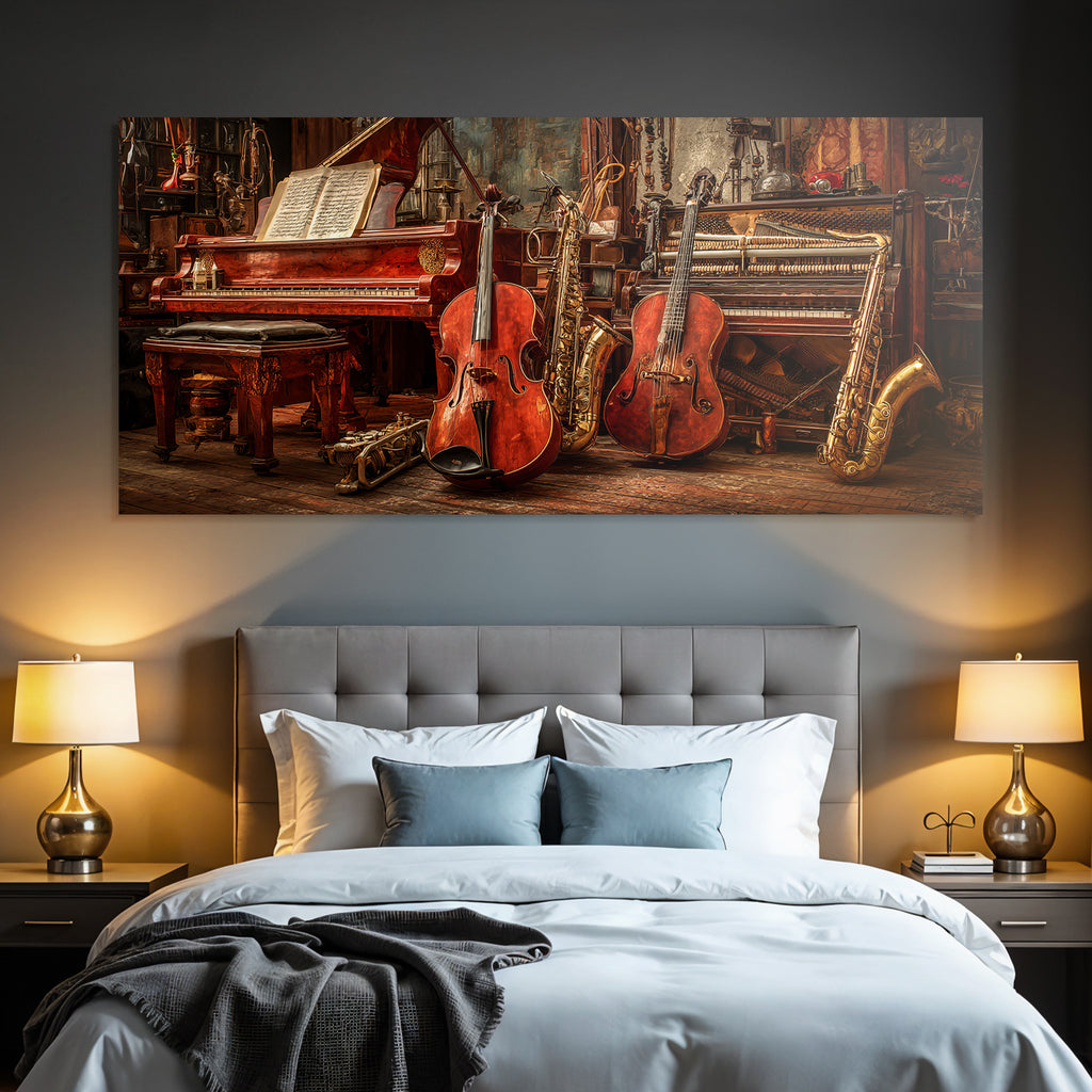 Musikalische Instrumente Vintage Musikzimmer