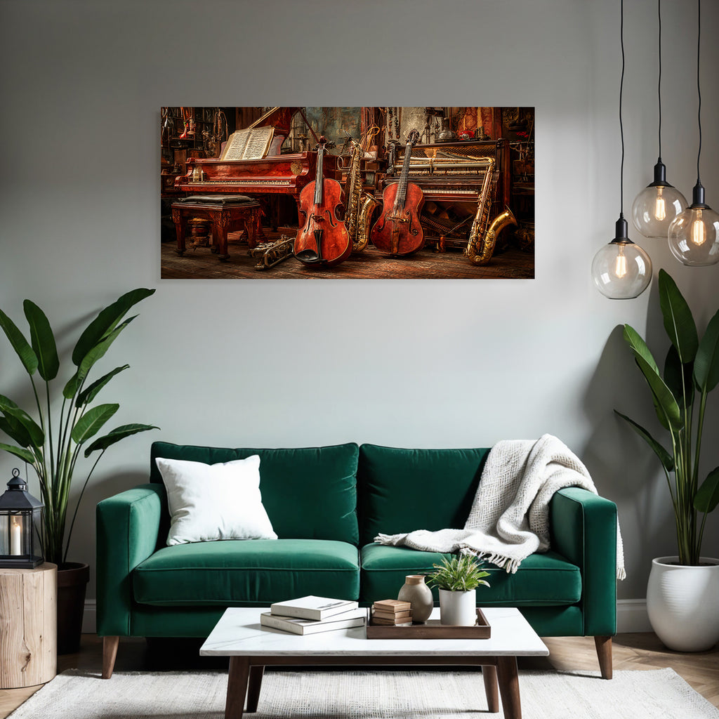 Musikalische Instrumente Vintage Musikzimmer