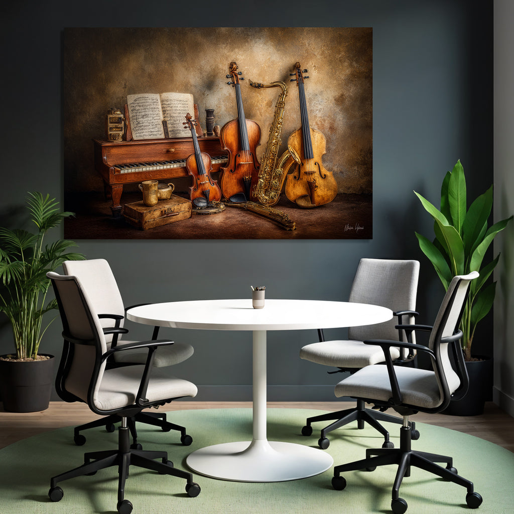 Musikinstrumente Arrangement Mit Vintage Ästhetik