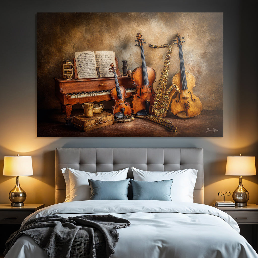 Musikinstrumente Arrangement Mit Vintage Ästhetik