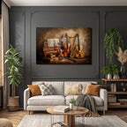 Musikinstrumente Arrangement Mit Vintage Ästhetik