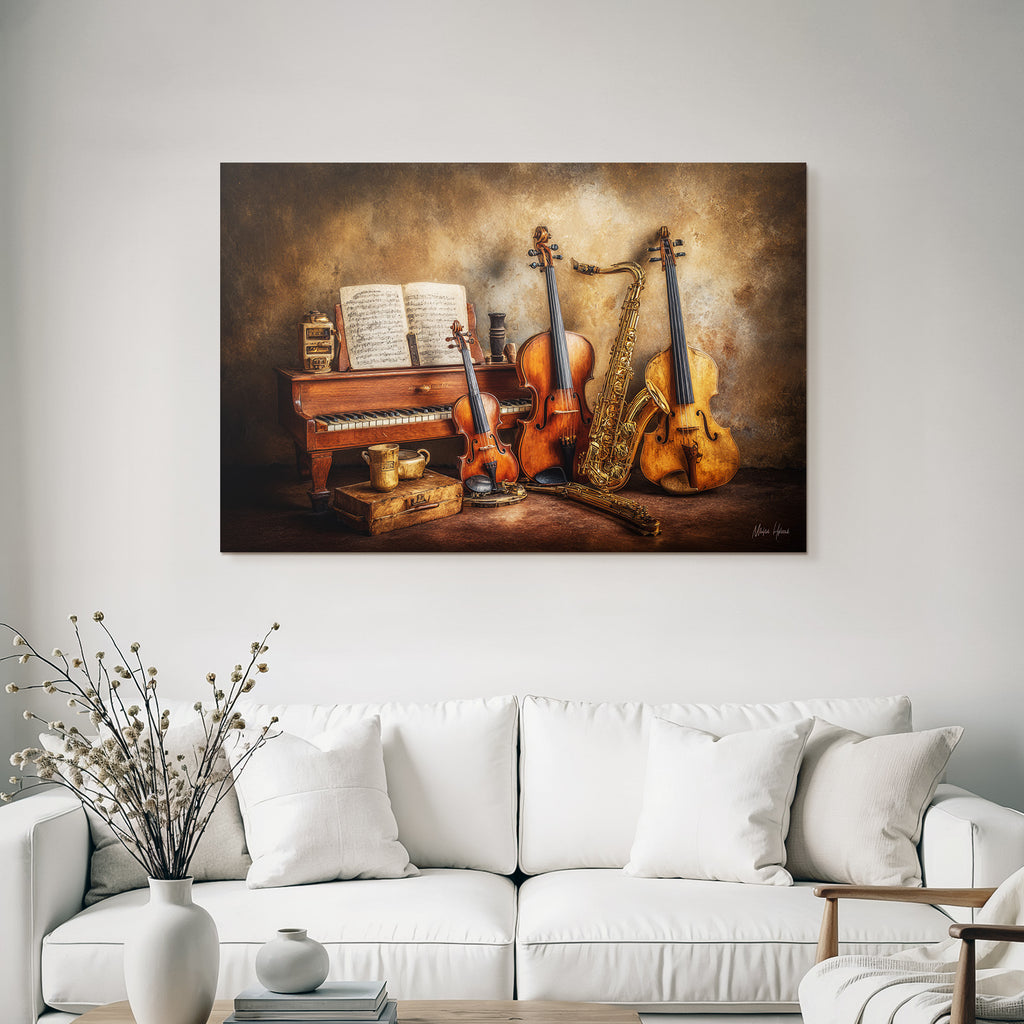 Musikinstrumente Arrangement Mit Vintage Ästhetik