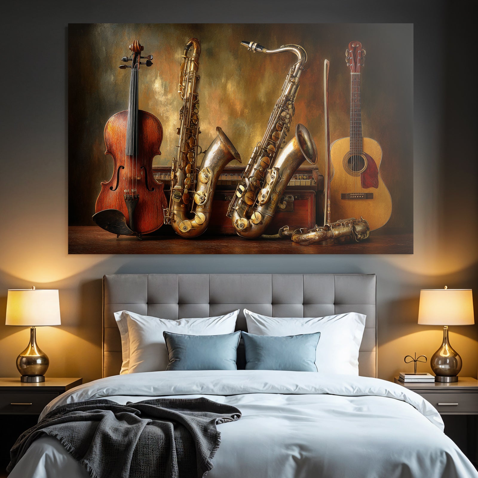 Musikinstrumente Saxophone Geige Gitarre Flote