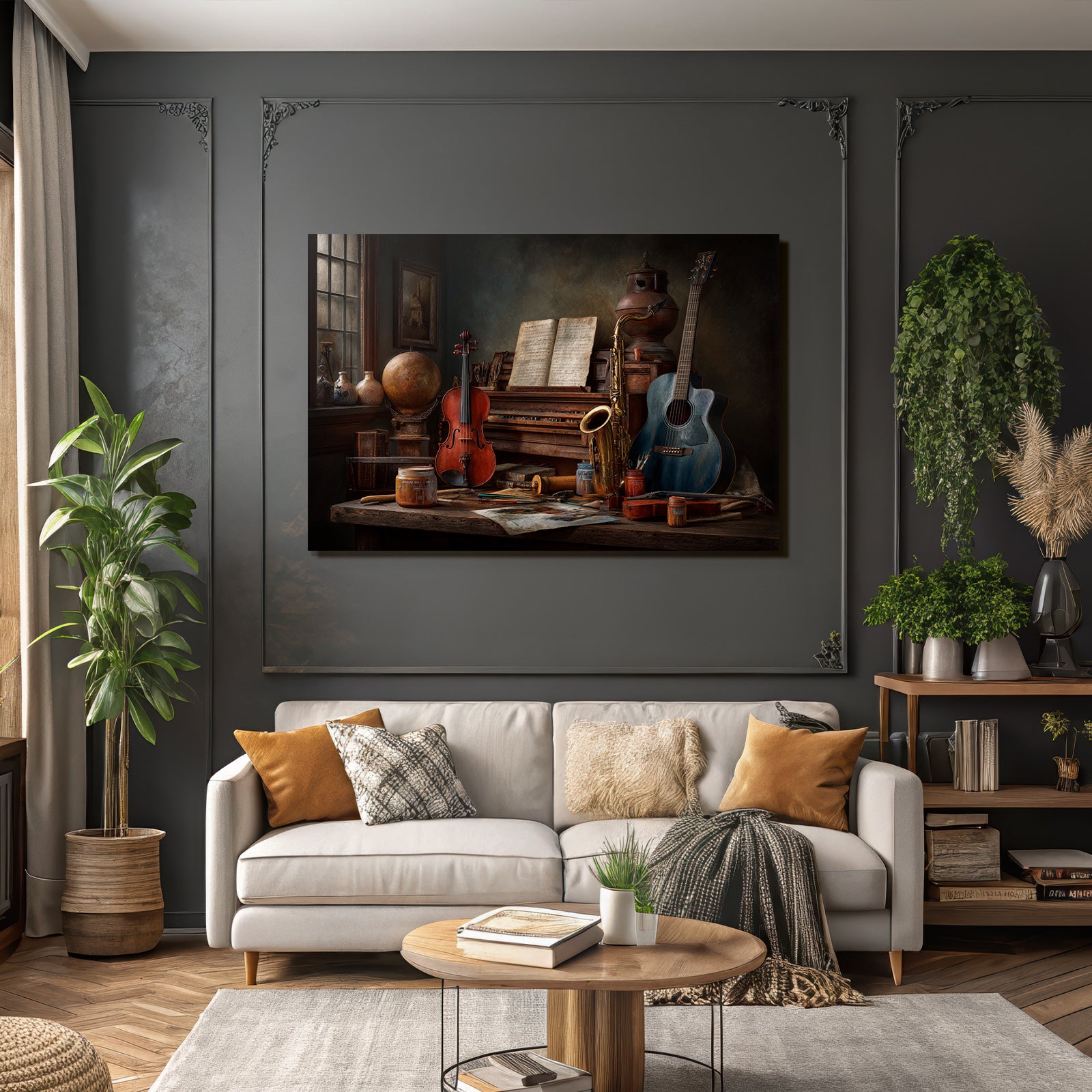 Stillleben Musikinstrumente Kunstbedarf Workspace