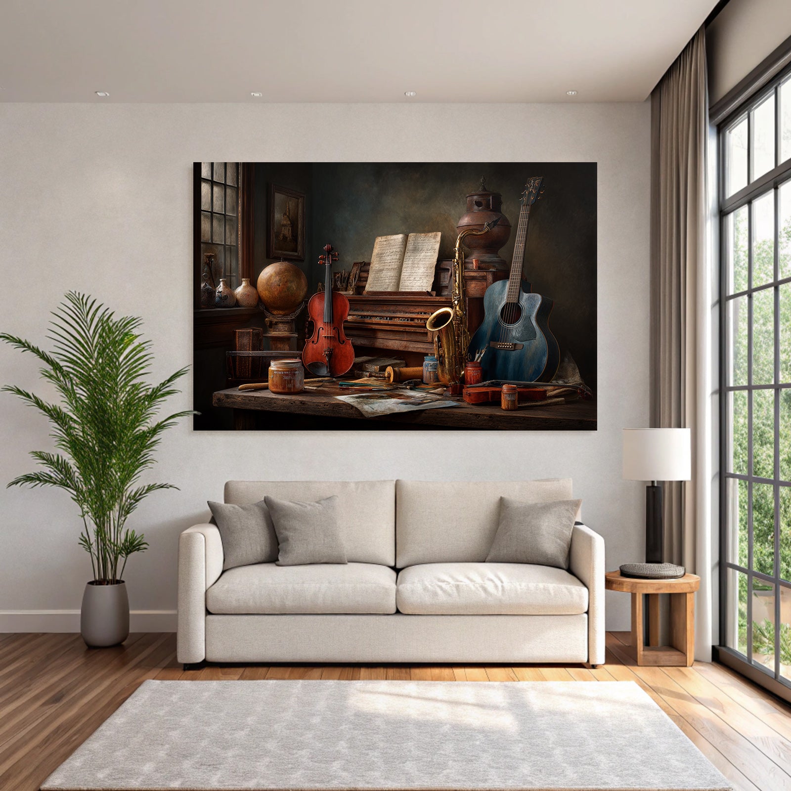 Stillleben Musikinstrumente Kunstbedarf Workspace