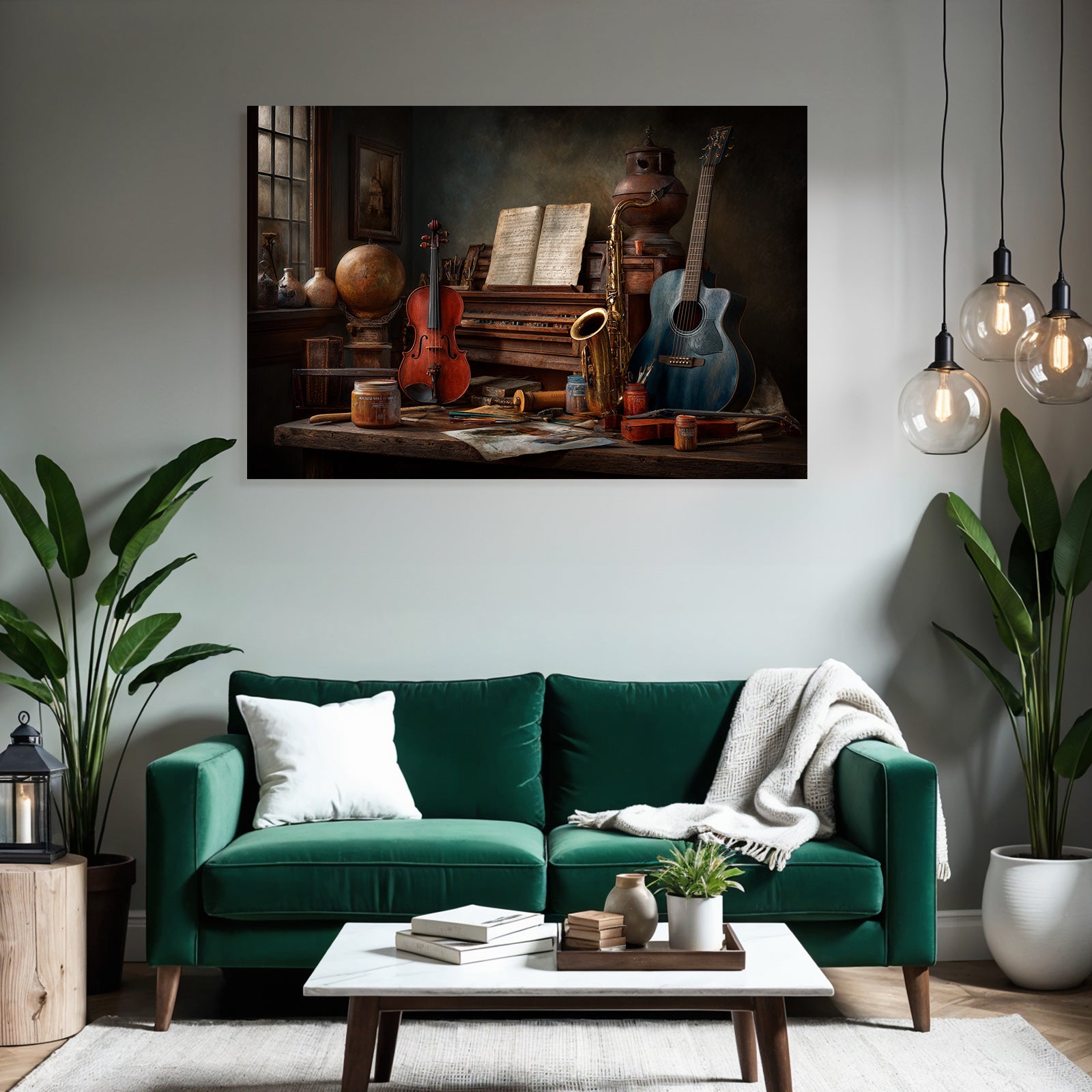 Stillleben Musikinstrumente Kunstbedarf Workspace