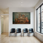 Vintage Piano Mit Musikinstrumenten Saxophon Geige Gitarre Double Bass Speaker System