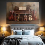 Vintage Piano Mit Streichinstrumenten Saxophon Und Gitarre