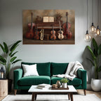 Vintage Piano Mit Streichinstrumenten Saxophon Und Gitarre