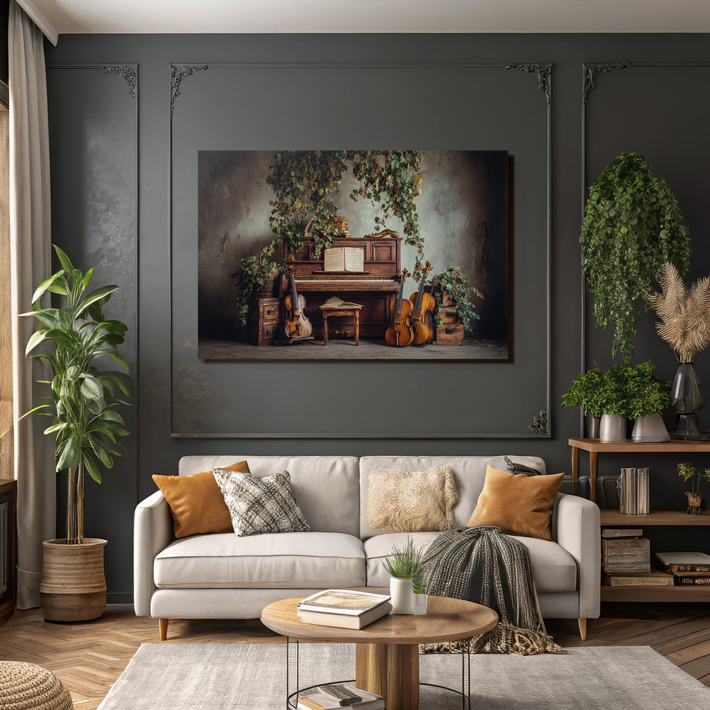 Vintage Piano Musik Natur Umgebung Kunstvolle Atmosphäre