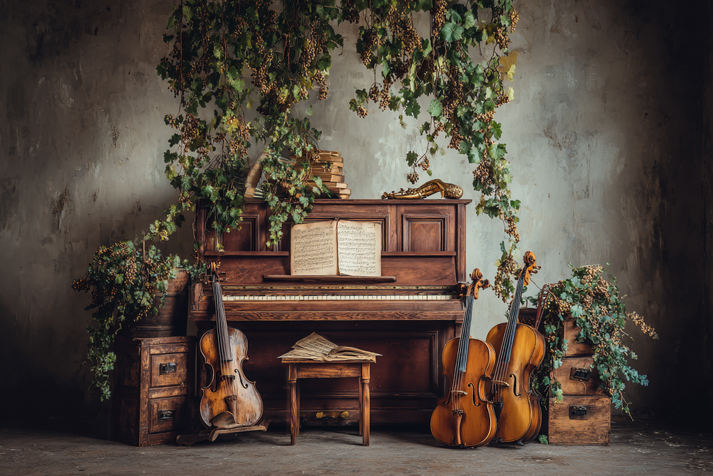 Vintage Piano Musik Natur Umgebung Kunstvolle Atmosphäre | Musik und Instrumente | Themen und Hobbys