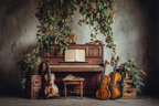 Vintage Piano Musik Natur Umgebung Kunstvolle Atmosphäre | Musik und Instrumente | Themen und Hobbys